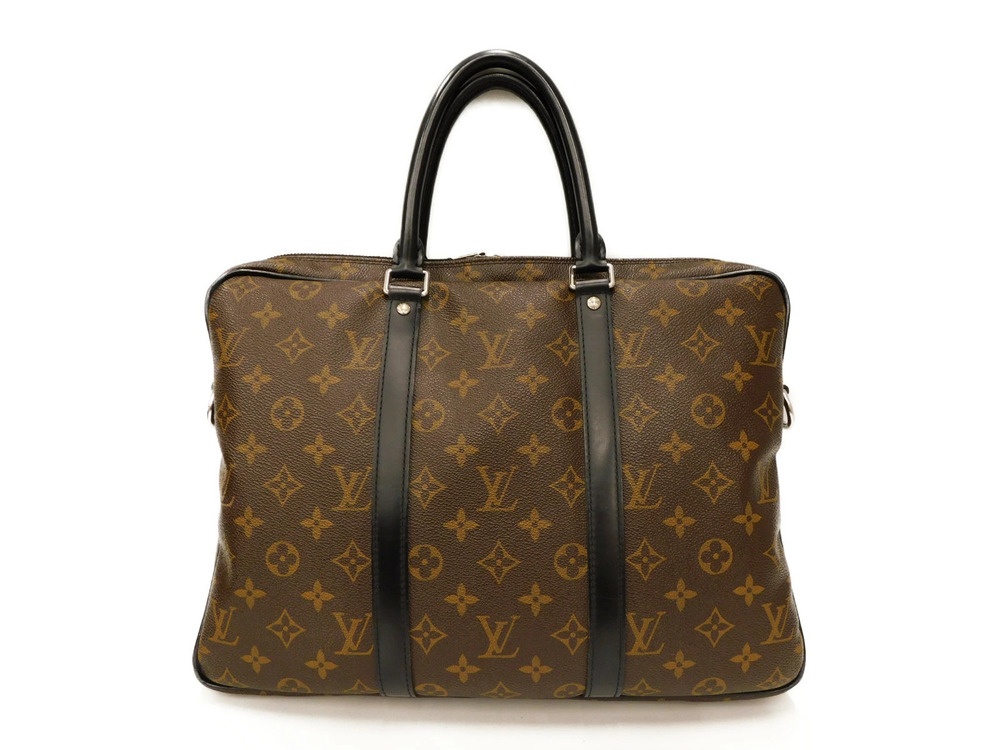 Louis Vuitton Business Handbag Macassar Monogram Brown Bag PDV Brown